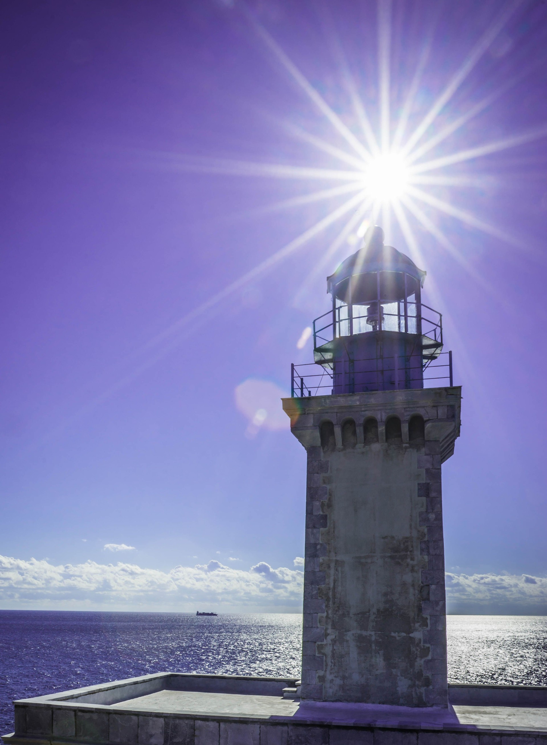 Modern lighthouse at the most southern point of greek mainland